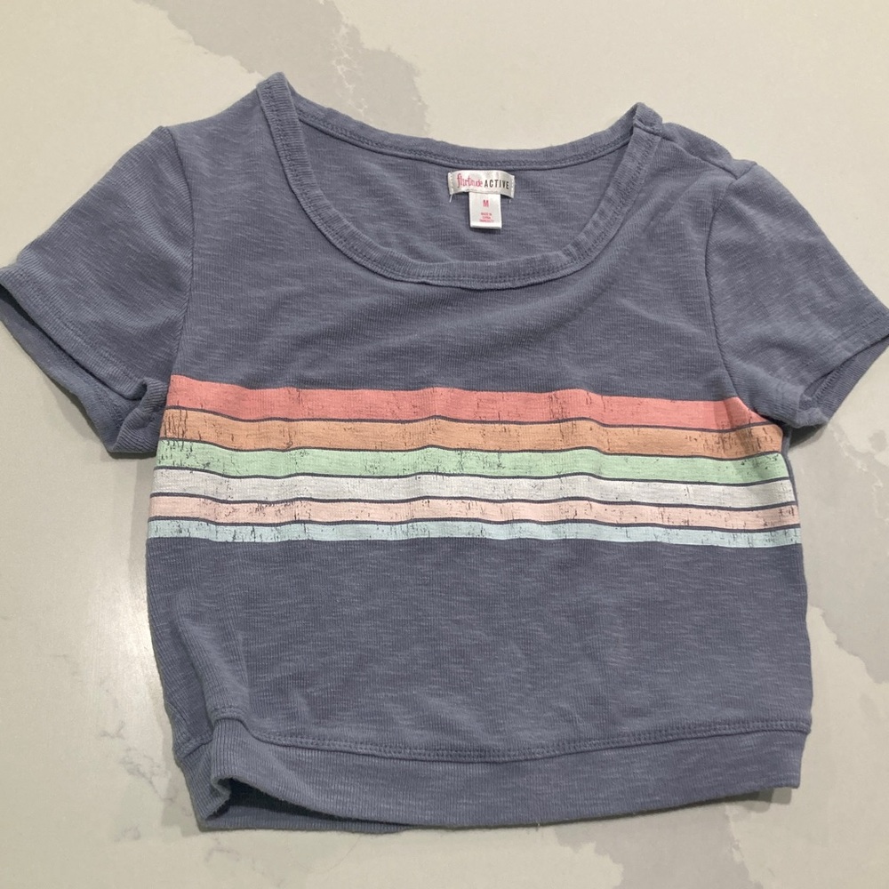 Cropped Striped Tee